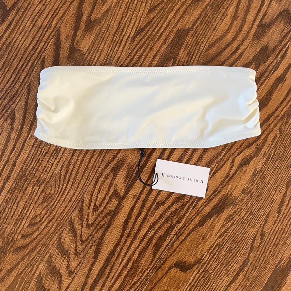 NWT Solid & Striped Annabelle top white size S